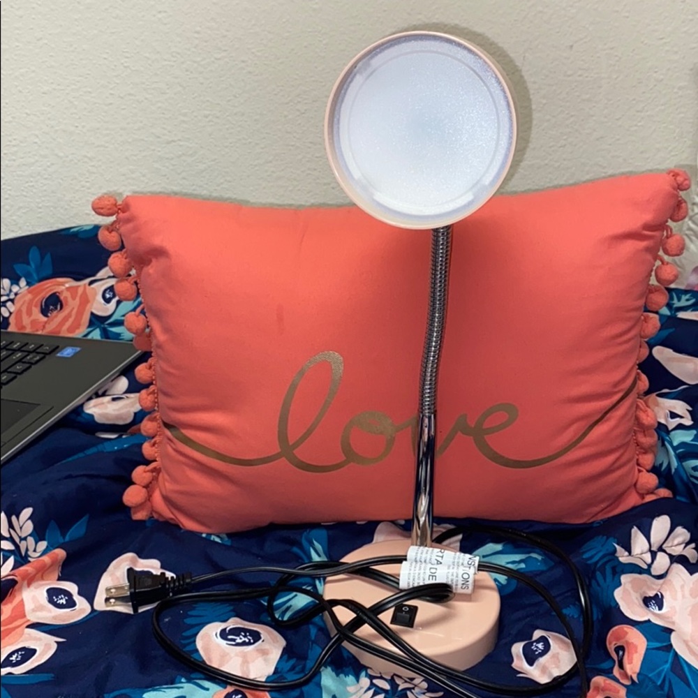 Light pink desk lamp
